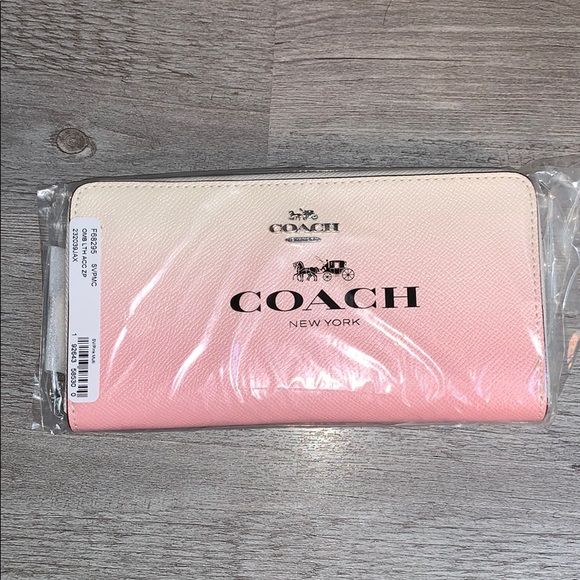 Coach Handbags - NWT COACH ombré silver/pink multi zip wallet